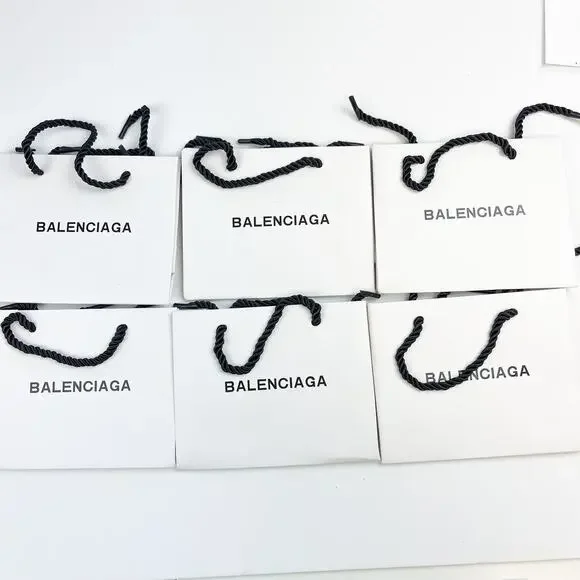 Lot of 6 Small Balenci Mini Party Favor Gift Bags White - Picture 2 of 6